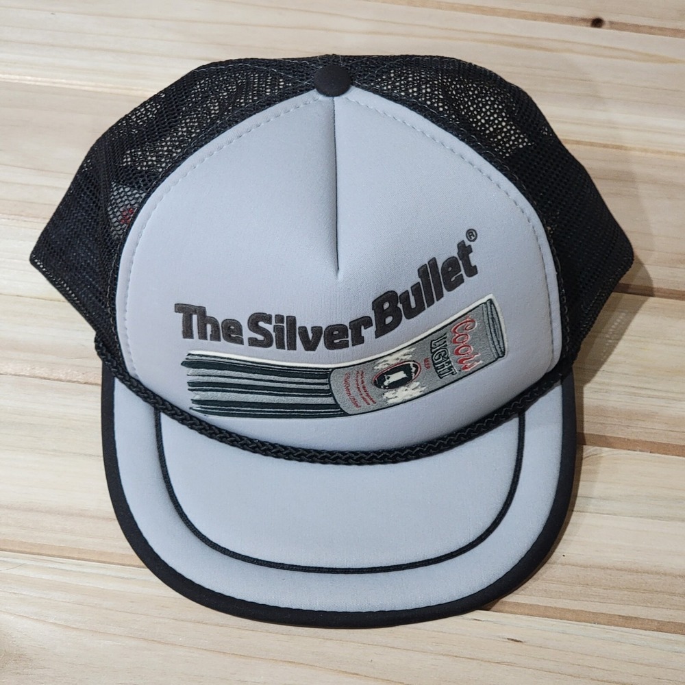 Vintage Coors Light The Silver Bullet Beer Advertising Snapback Trucker Hat‎ Cap